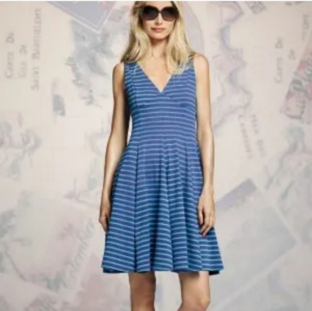 Peter Som Blue and White Striped Mini Dress